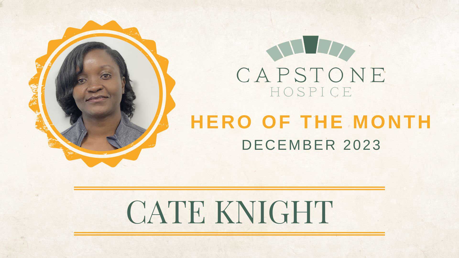 Cate Knight — December 2023 Hero of the Month